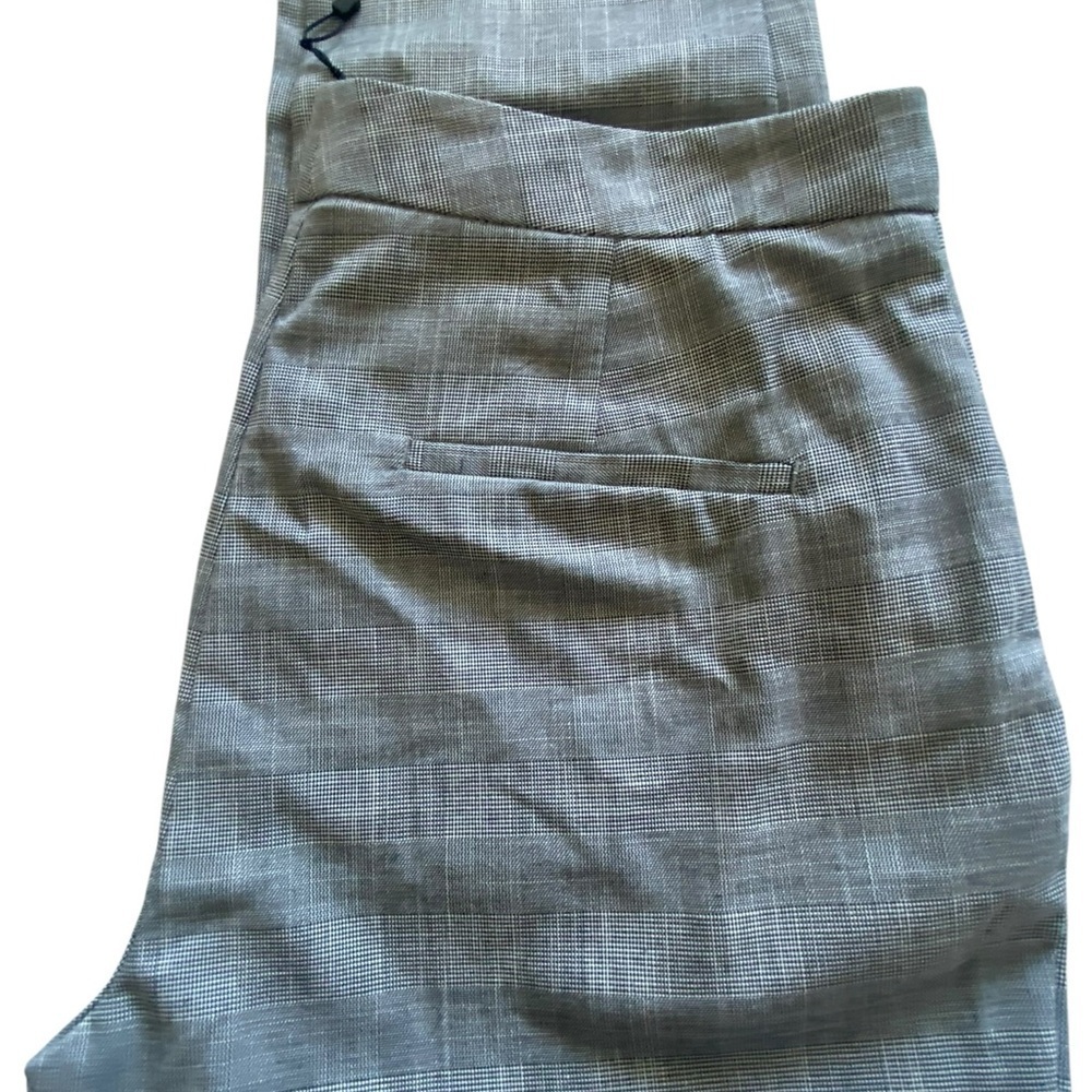 ZARA Tailored Gray Plaid Slim-Fit Trousers - Picture 7 of 8